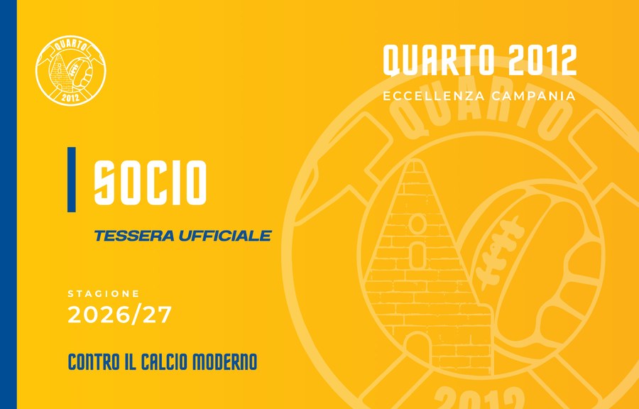 Tessera Socio Quarto 2012, versione gialla, fronte